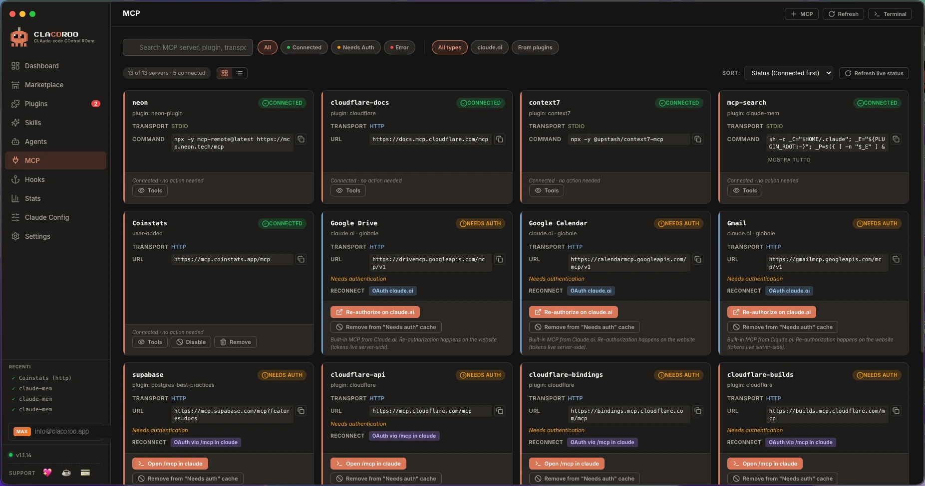 MCP servers health